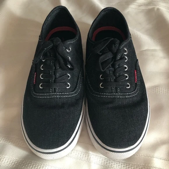 Levi's Comfort Canvas Sneakers Shoes Low Top Black Denim 51751901A Mens 9 - Picture 9 of 15